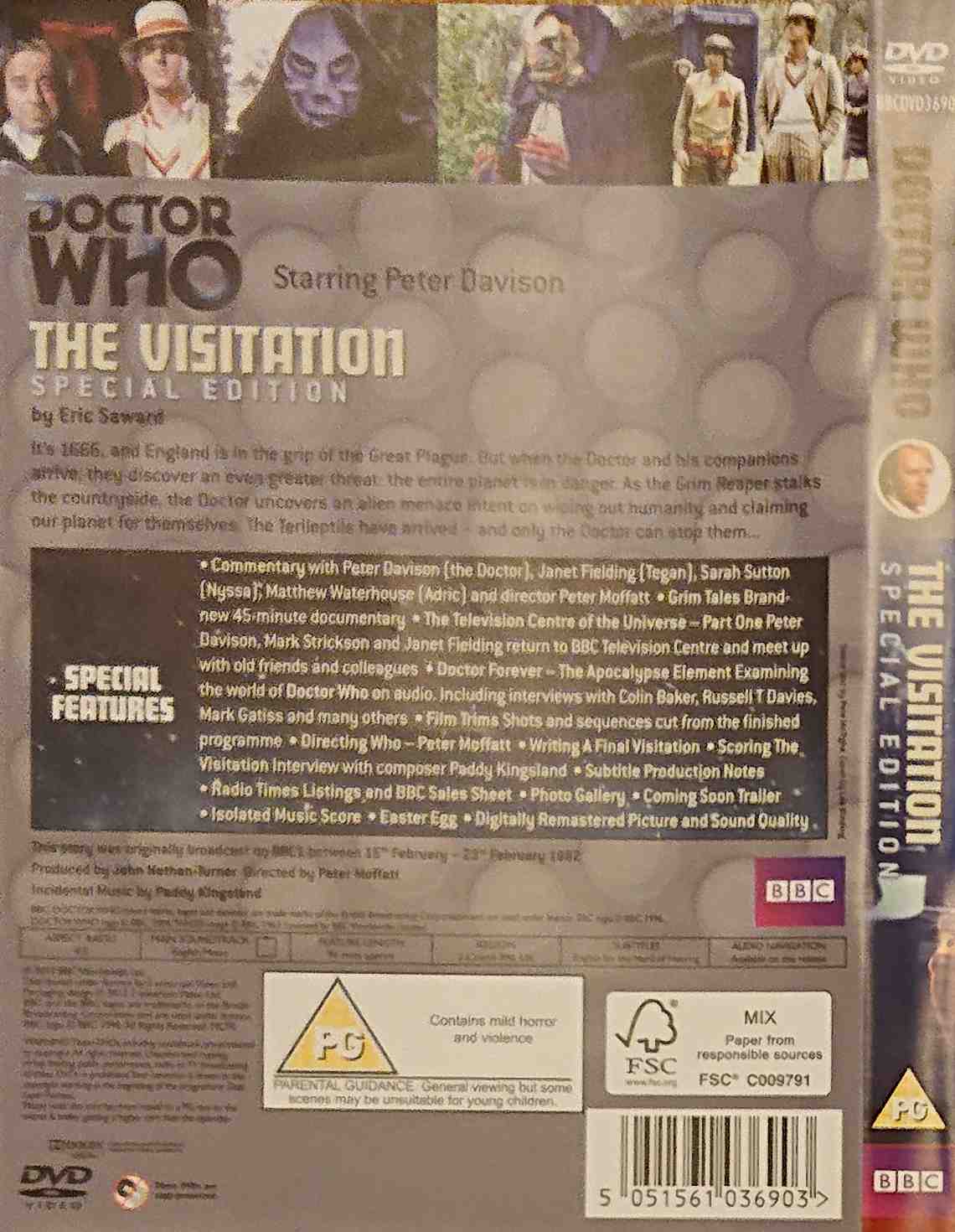 Picture of BBCDVD 3690 Doctor Who - The visitation by artist Eric Saward from the BBC records and Tapes library